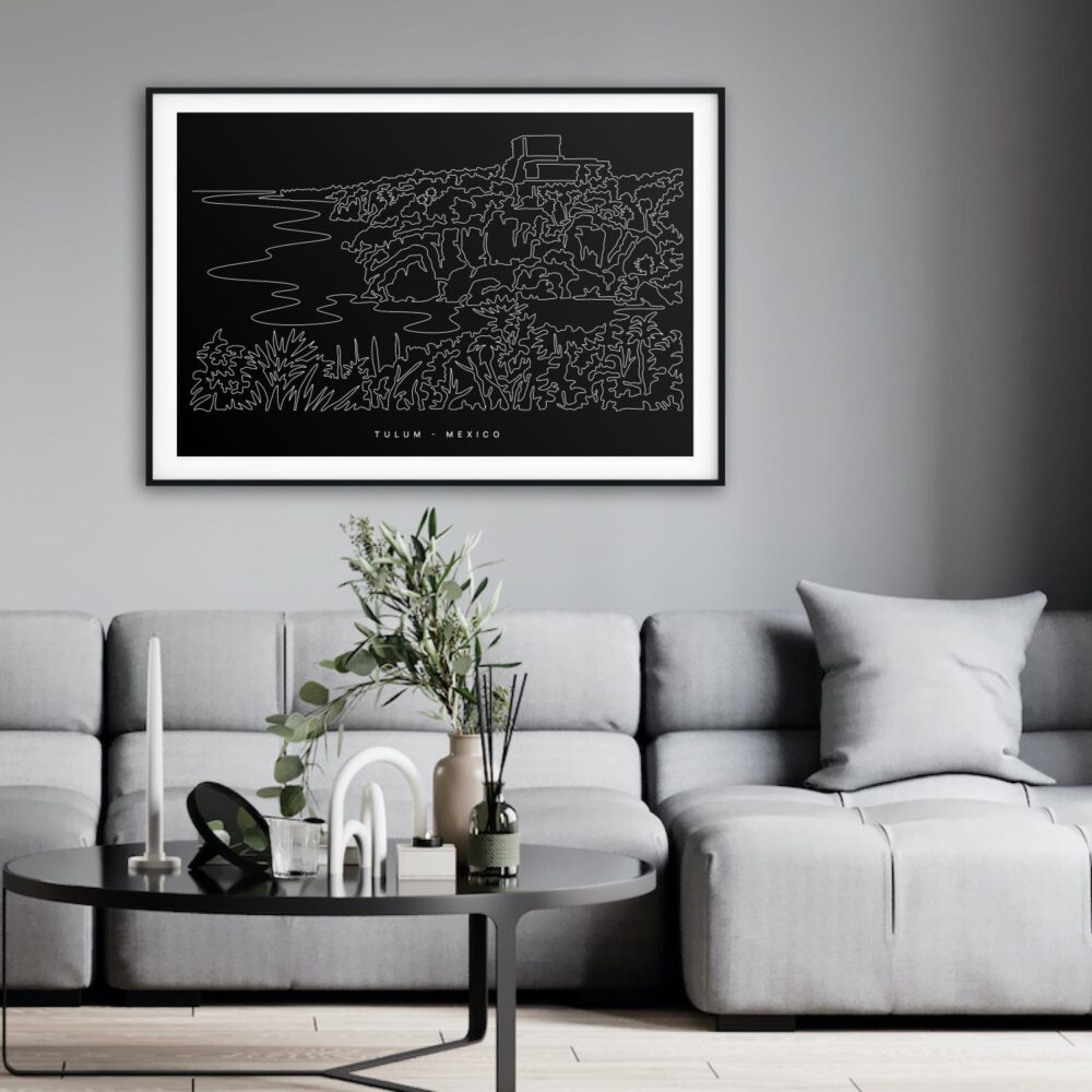 Tulum Mexico Art Print for Living Room - Dark Tulum Mexico Art Print for Living Room - Dark
