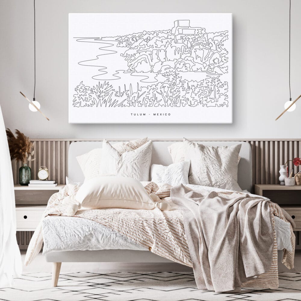 Tulum Mexico Canvas Art Print - Bed Room Tulum Mexico Canvas Art Print - Bed Room