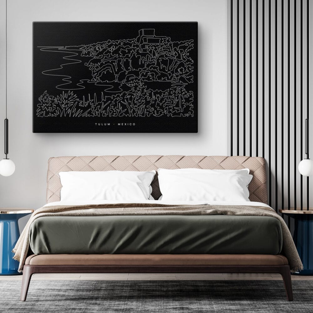 Tulum Mexico Canvas Art Print - Bed Room - Dark Tulum Mexico Canvas Art Print - Bed Room - Dark