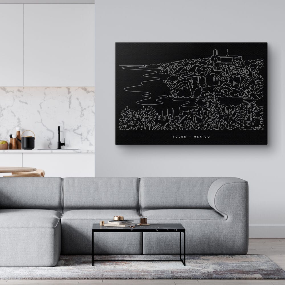 Tulum Mexico Canvas Art Print - Living Room - Dark Tulum Mexico Canvas Art Print - Living Room - Dark