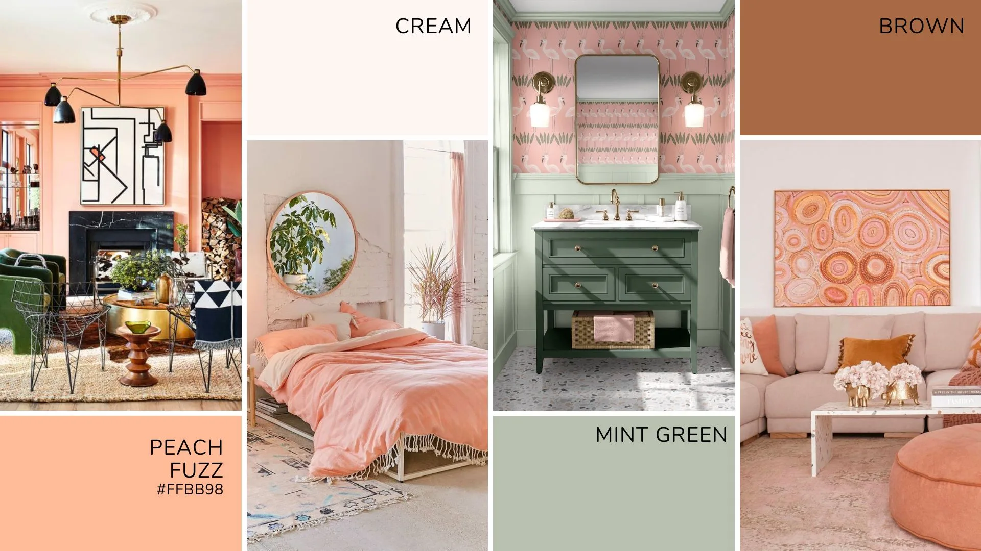 how to design with peach fuzz pantone color of the year 2024 color palette pairings