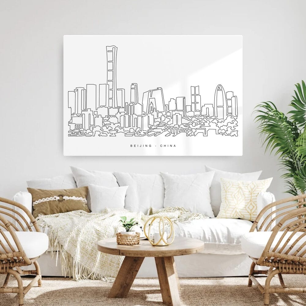 Beijing Skyline Metal Print - Living Room - Light Beijing Skyline Metal Print - Living Room - Light