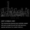 Beijing Skyline One Line Drawing Art - Dark