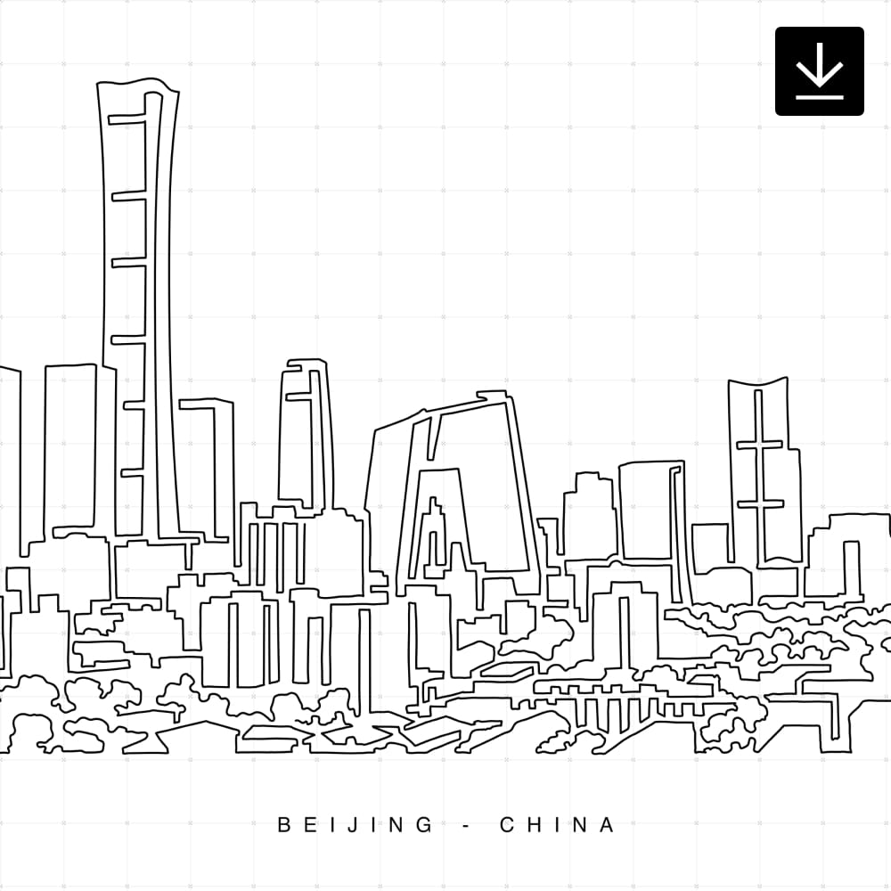 Beijing Skyline Vector Art – Digital Download