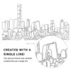 Beijing Skyline Vector Art - Single Line Art Detail