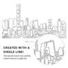 Beijing Skyline Vector Art - Single Line Art Detail