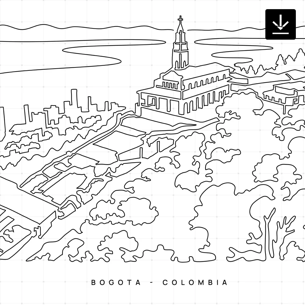 Bogota Colombia Vector Art – Digital Download