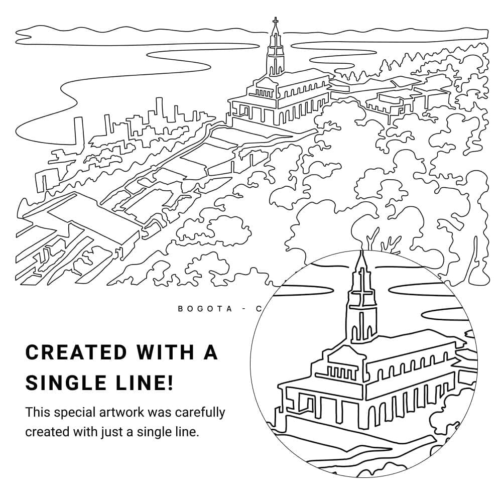 Bogota Colombia Vector Art - Single Line Art Detail Bogota Colombia Vector Art - Single Line Art Detail