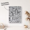 Buffalo NY Abstract City Line Art Drawing Wall Art