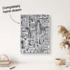 Buffalo NY Abstract City Line Art Drawing Wall Art