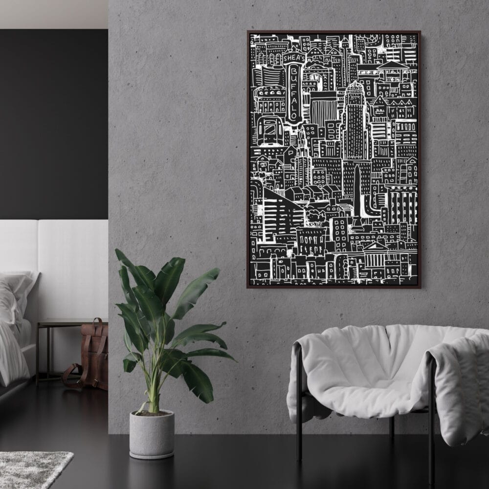 Buffalo NY Canvas Art Print - Wall Decor - Portrait - Dark Buffalo NY Canvas Art Print - Wall Decor - Portrait - Dark