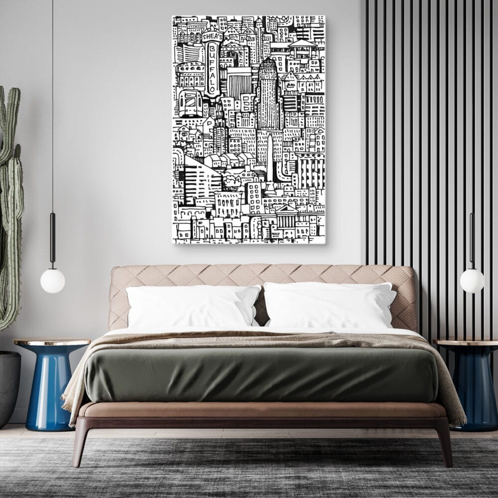 Buffalo NY Canvas Art Print for Bedroom - Portrait Buffalo NY Canvas Art Print for Bedroom - Portrait