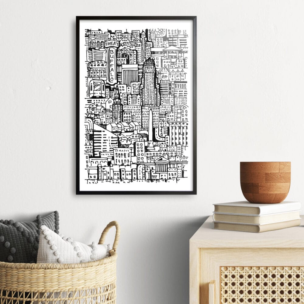 Framed Buffalo NY Wall Art - Hallway - Portrait Framed Buffalo NY Wall Art - Hallway - Portrait