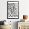 Framed Buffalo NY Wall Art - Hallway - Portrait
