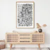 Framed Buffalo NY Wall Art for Living Room - Portrait