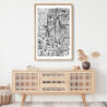 Framed Buffalo NY Wall Art for Living Room - Portrait