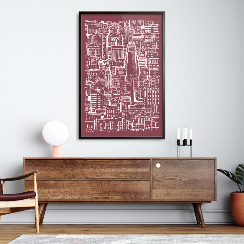 Framed Buffalo NY Wall Art for Office - Portrait Framed Buffalo NY Wall Art for Office - Portrait