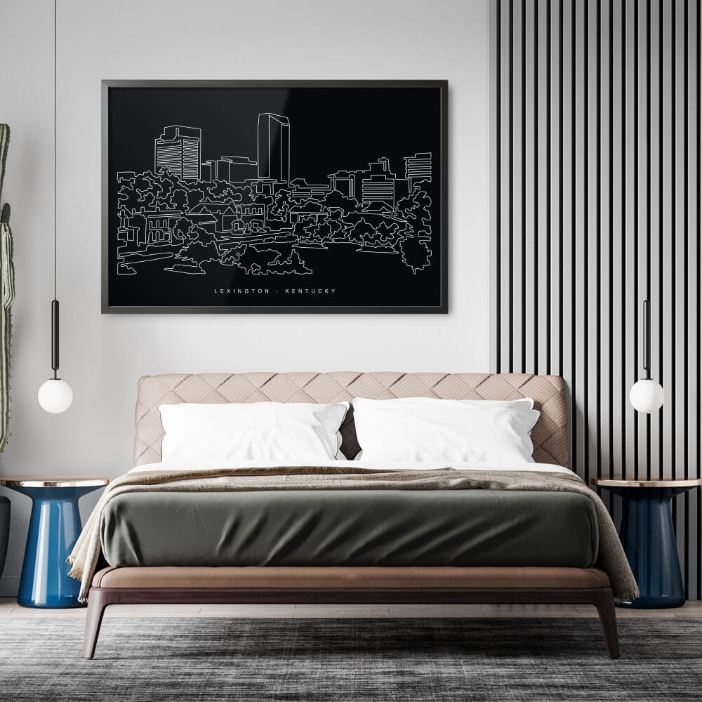Framed Lexington KY Wall Art for Bed Room - Dark Framed Lexington KY Wall Art for Bed Room - Dark