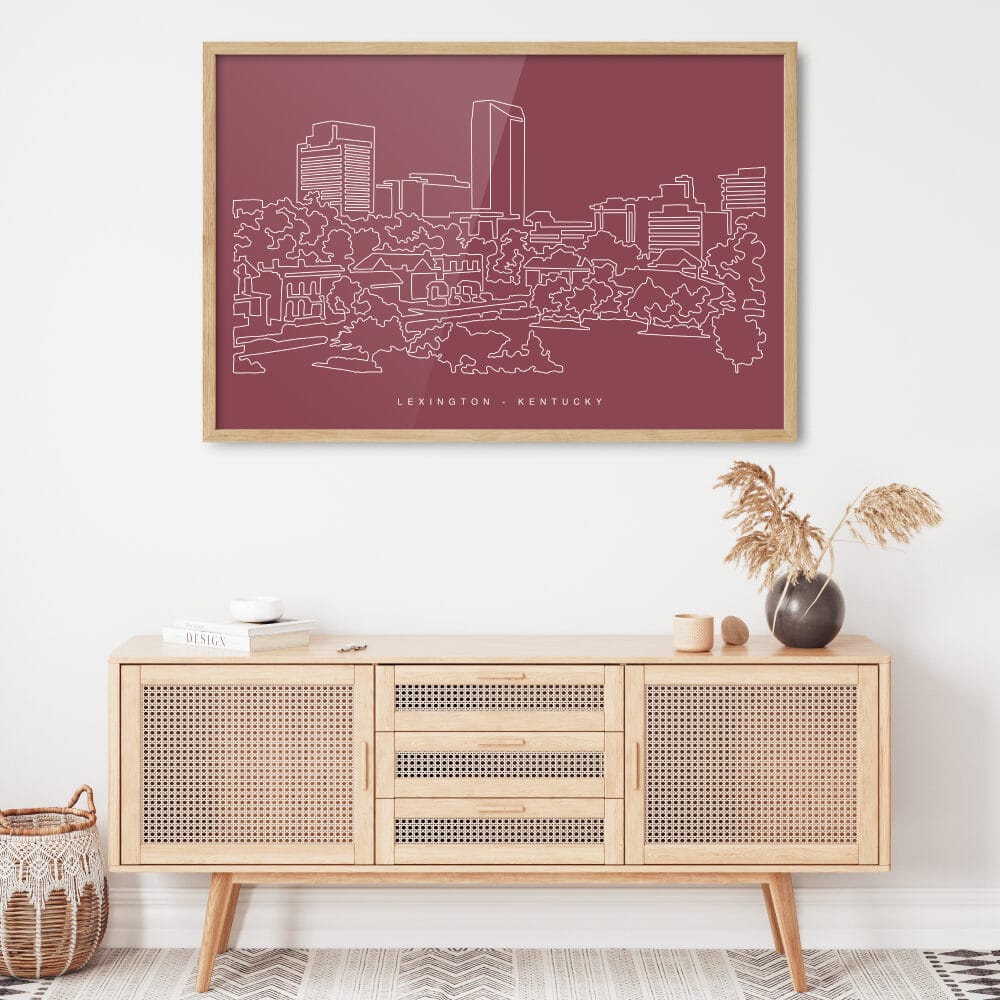 Framed Lexington KY Wall Art for Living Room - Dark Framed Lexington KY Wall Art for Living Room - Dark