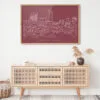 Framed Lexington KY Wall Art for Living Room - Dark