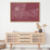 Framed Lexington KY Wall Art for Living Room - Dark