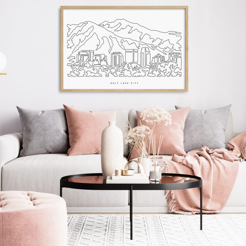 Framed Salt Lake City Wall Art for Living Room Framed Salt Lake City Wall Art for Living Room