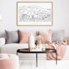 Framed Salt Lake City Wall Art for Living Room