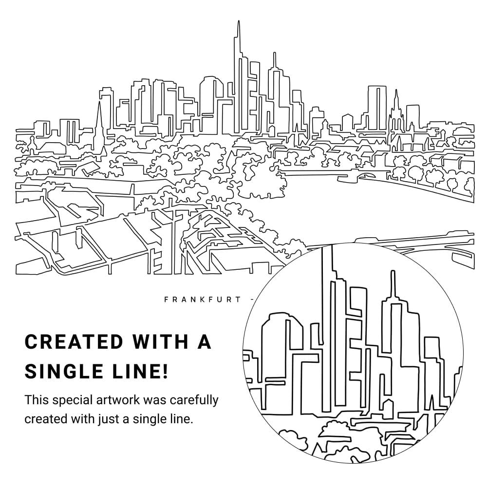 Frankfurt Main Vector Art - Single Line Art Detail Frankfurt Main Vector Art - Single Line Art Detail