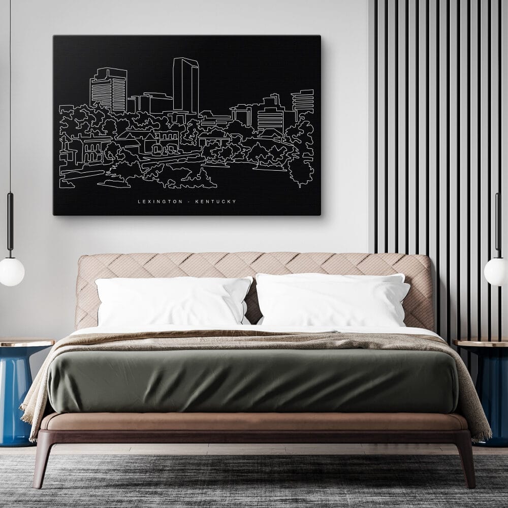 Lexington KY Canvas Art Print - Bed Room - Dark Lexington KY Canvas Art Print - Bed Room - Dark