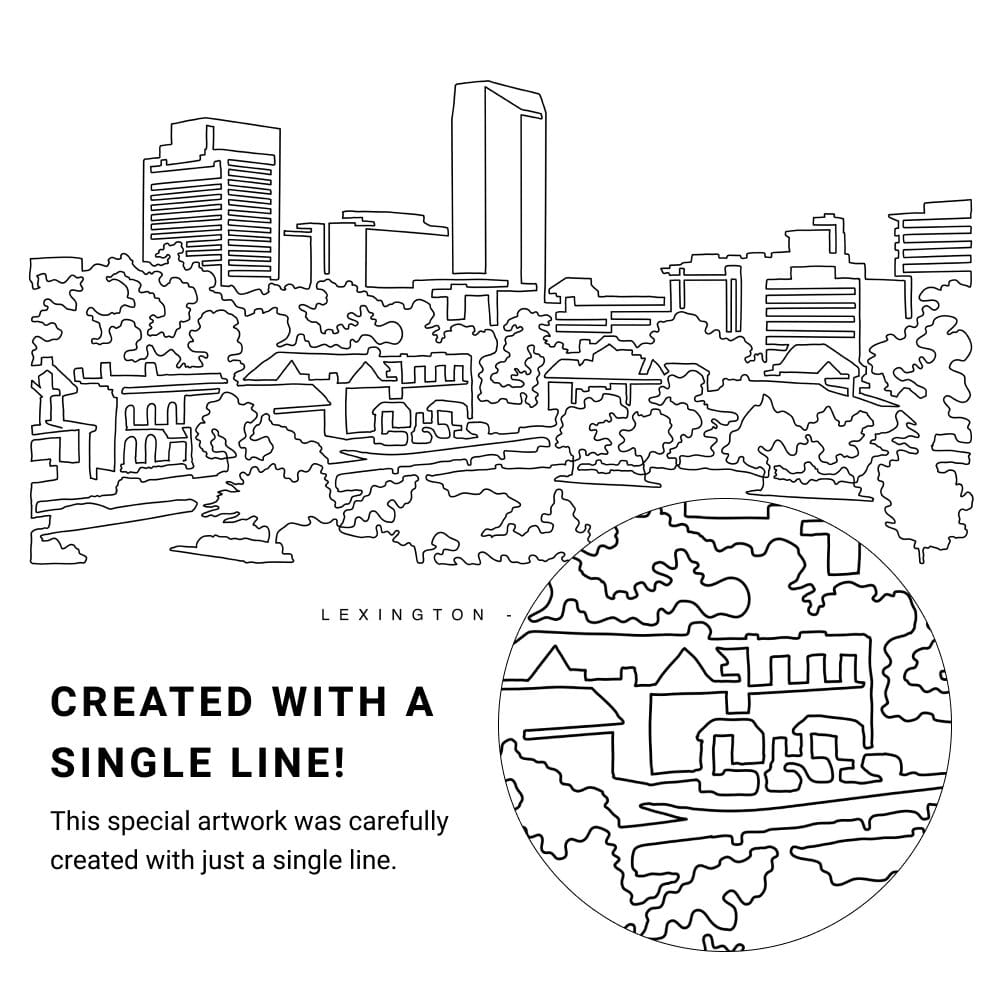 Lexington Skyline Vector Art - Single Line Art Detail Lexington Skyline Vector Art - Single Line Art Detail