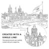 Mexico City Vector Art - Single Line Art Detail
