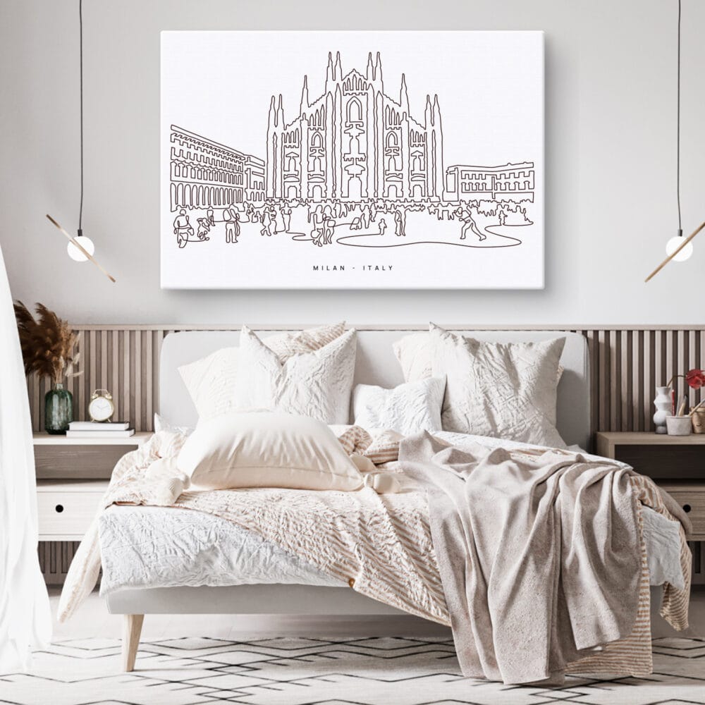Milan Canvas Art Print - Bed Room Milan Canvas Art Print - Bed Room