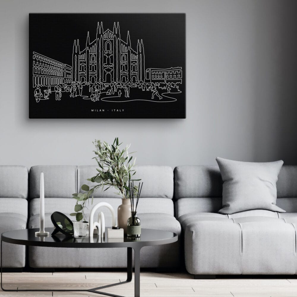 Milan Canvas Art Print - Living Room - Dark Milan Canvas Art Print - Living Room - Dark