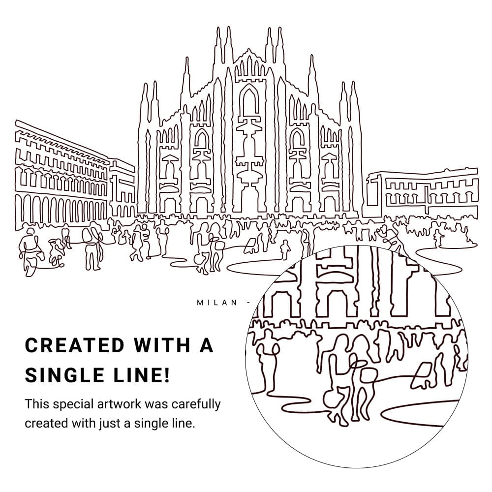 Milan Cathedral Vector Art - Single Line Art Detail Milan Cathedral Vector Art - Single Line Art Detail