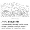 Salt Lake City Line Art Drawing