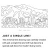 Salt Lake City Line Art Drawing