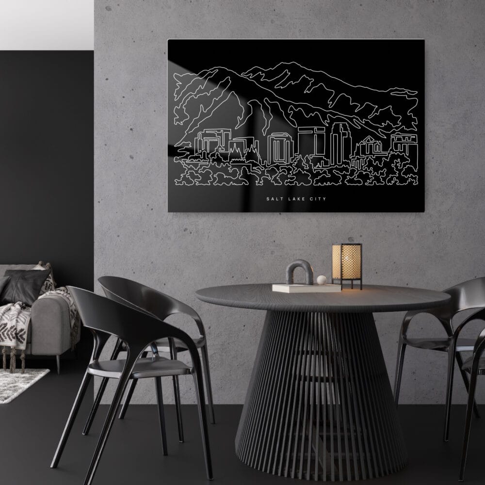 Salt Lake City Metal Print - Kitchen - Dark Salt Lake City Metal Print - Kitchen - Dark
