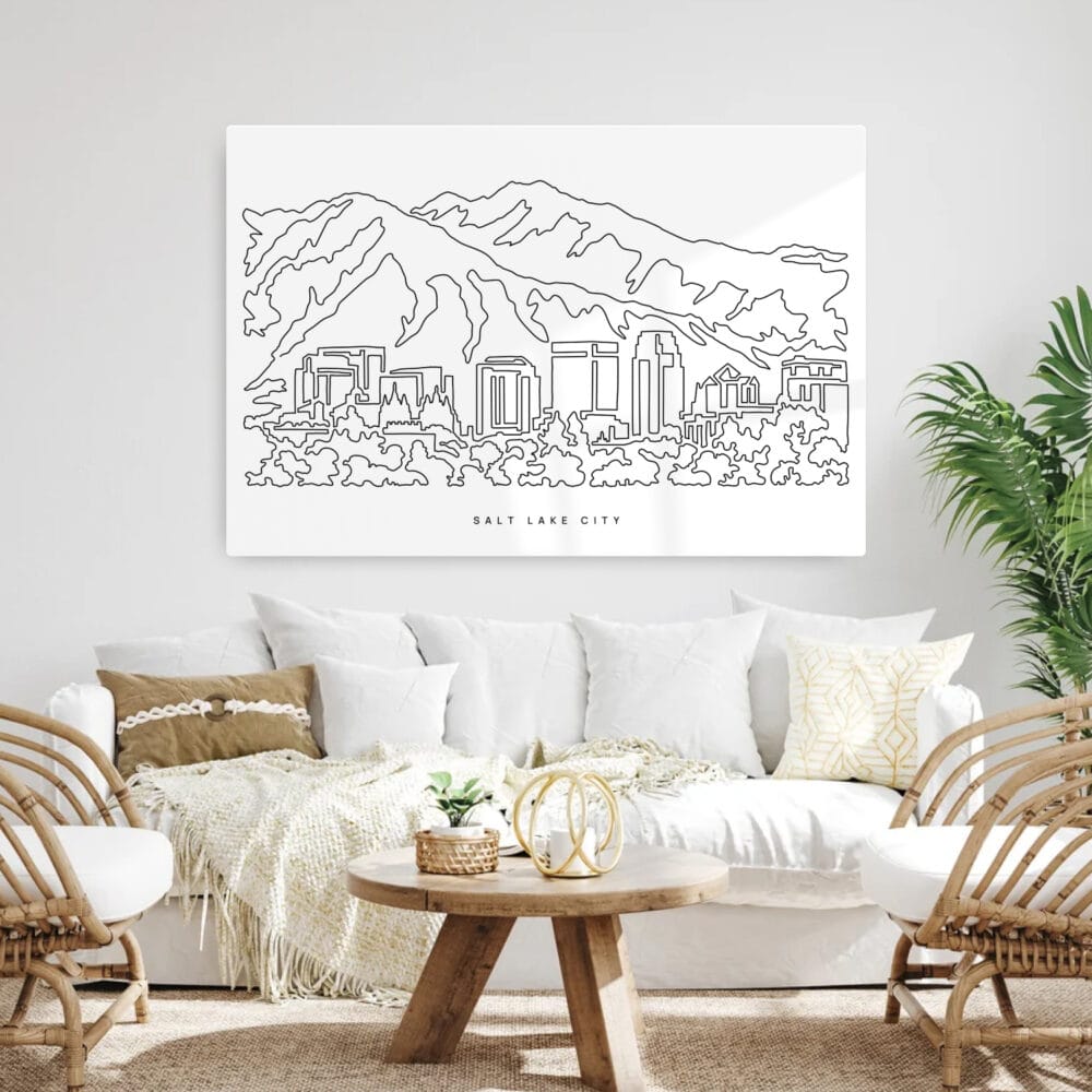 Salt Lake City Metal Print - Living Room - Light Salt Lake City Metal Print - Living Room - Light
