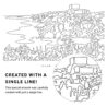 Tulum Mexico Vector Art - Single Line Art Detail