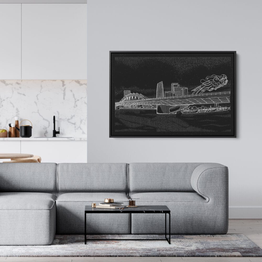 Da Nang Vietnam Canvas Art Print - Living Room - Dark Da Nang Vietnam Canvas Art Print - Living Room - Dark