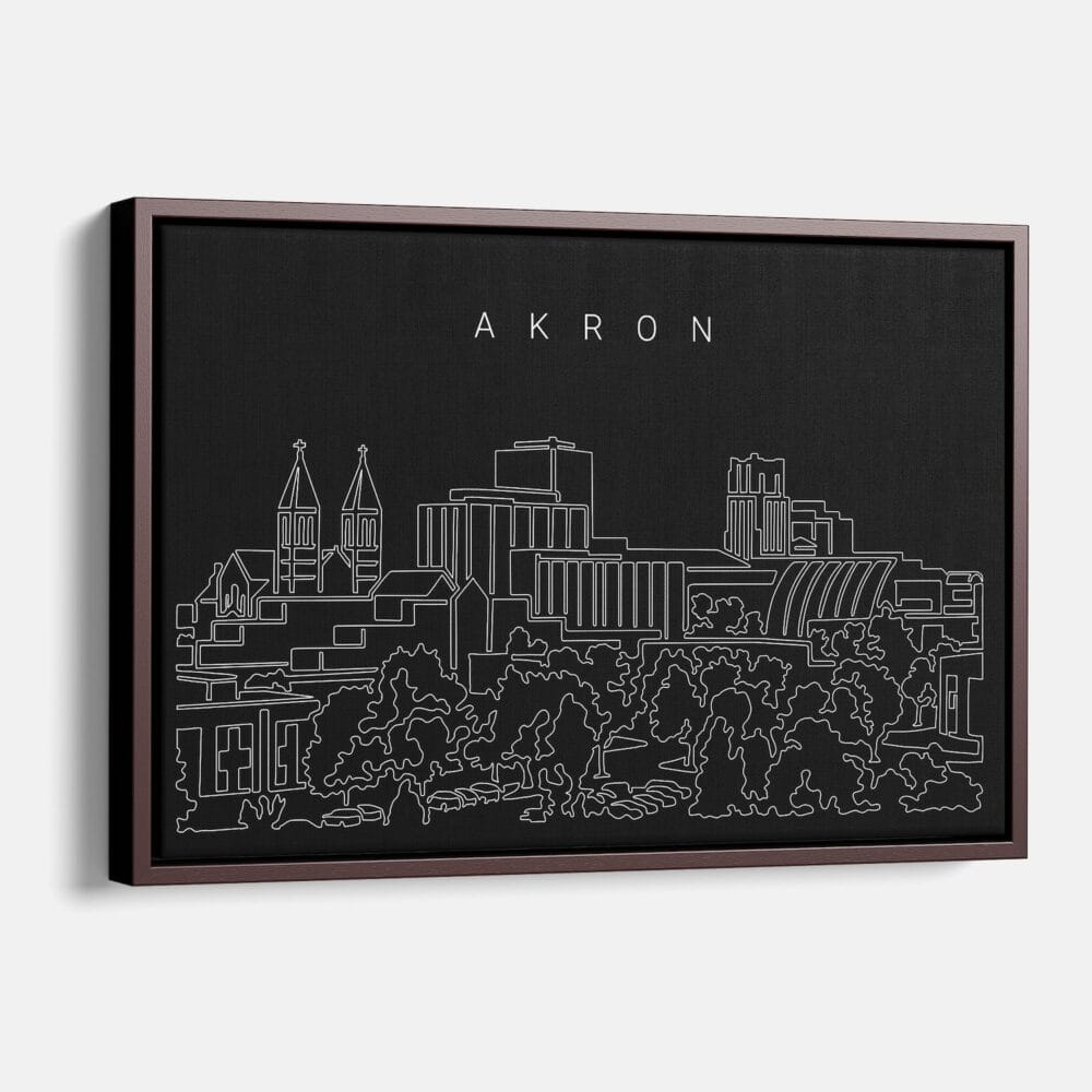 Framed Akron Canvas Print - Main - Dark Framed Akron Canvas Print - Main - Dark