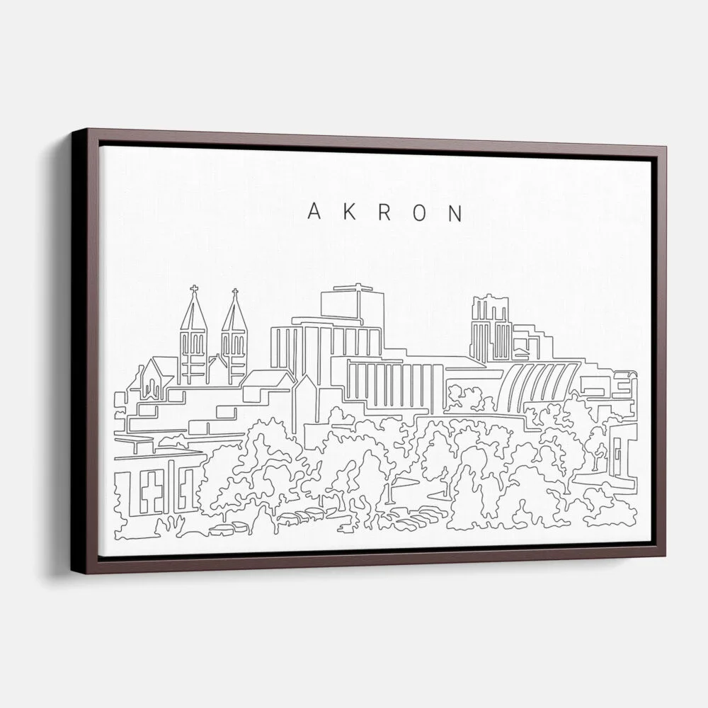 Framed Akron Canvas Print - Main - Light Framed Akron Canvas Print - Main - Light