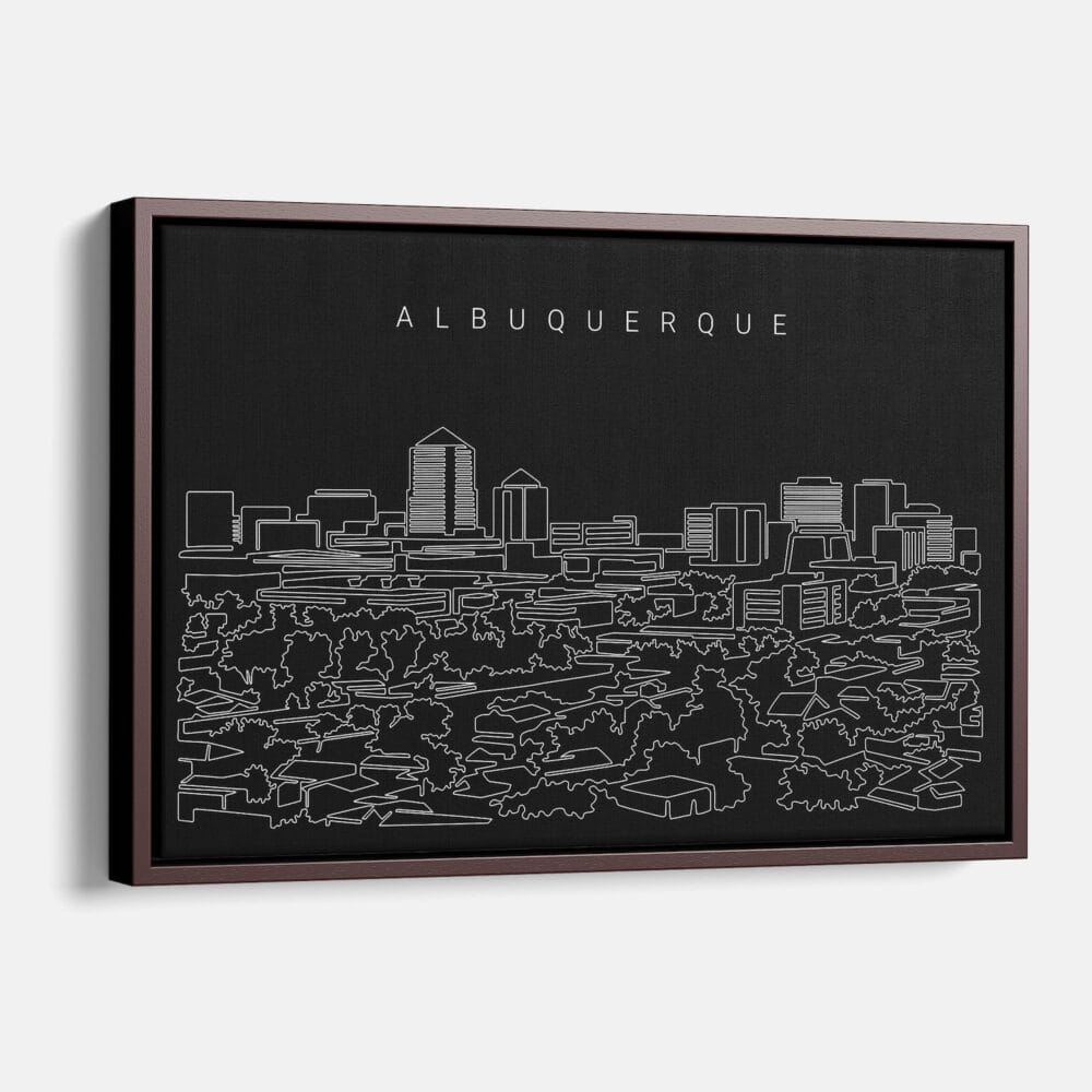 Framed Albuquerque Canvas Print - Main - Dark Framed Albuquerque Canvas Print - Main - Dark