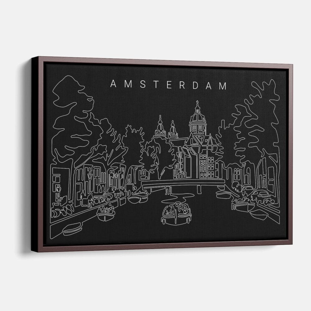 Framed Amsterdamn Canvas Print - Main - Dark Framed Amsterdamn Canvas Print - Main - Dark