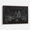 Framed Amsterdamn Canvas Print - Main - Dark
