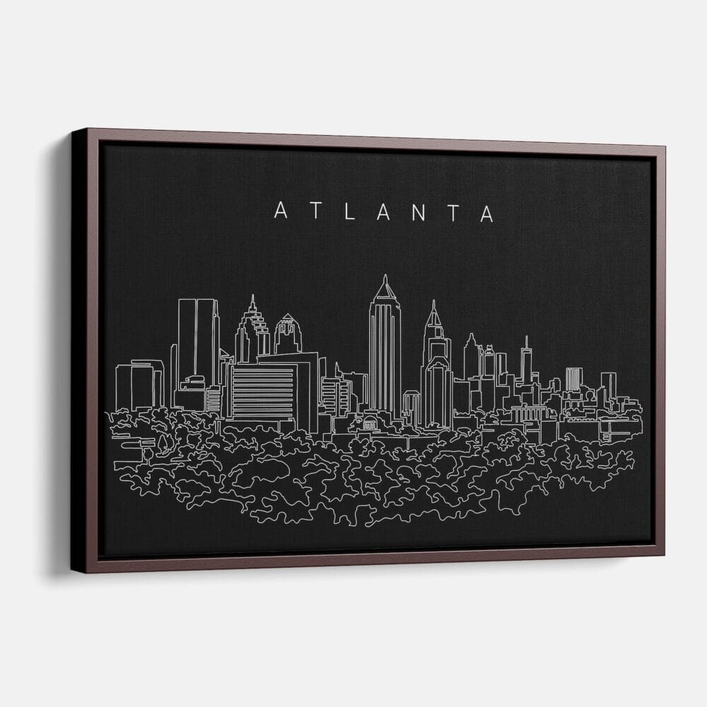 Framed Atlanta Canvas Print - Main - Dark Framed Atlanta Canvas Print - Main - Dark