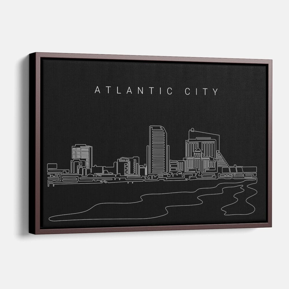 Framed Atlantic City Canvas Print - Main - Dark Framed Atlantic City Canvas Print - Main - Dark