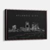 Framed Atlantic City Canvas Print - Main - Dark