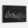 Framed Austin Texas Canvas Print - Main - Dark