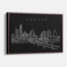Framed Austin Texas Canvas Print - Main - Dark